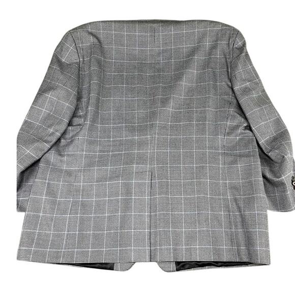Lauren Ralph Lauren Blazer 52R Gray Windowpane Plaid Silk Wool Sport Coat Jacket - Picture 2 of 13